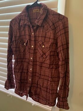 Dusty Pink Wrangler women’s flannel button down shirt